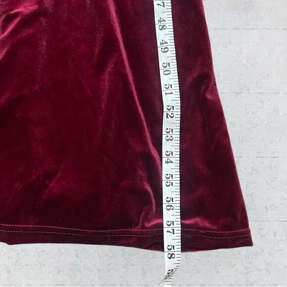Ever Pretty V Neck Velvet Maxi Dress Flutter Sleeves Burgundy Bridesmaid Size M - Picture 12 of 14